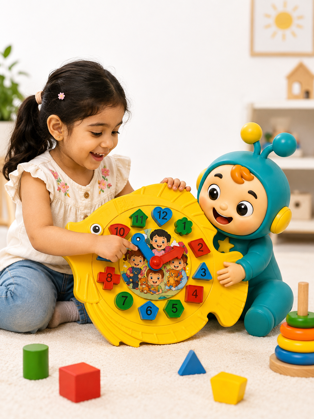 Learning Clock Toy for Kids | Time Learn, Number & Shape Matching Educational Toy
