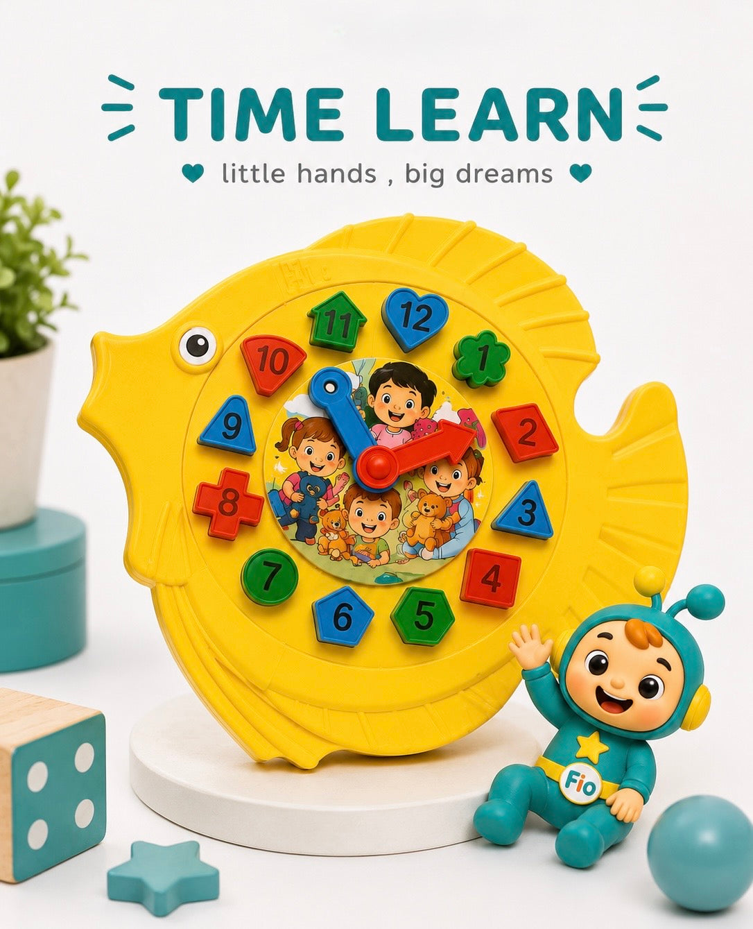 Learning Clock Toy for Kids | Time Learn, Number & Shape Matching Educational Toy
