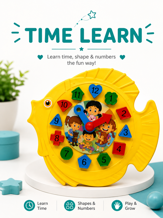 Learning Clock Toy for Kids | Time Learn, Number & Shape Matching Educational Toy