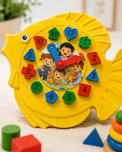 Learning Clock Toy for Kids | Time Learn, Number & Shape Matching Educational Toy
